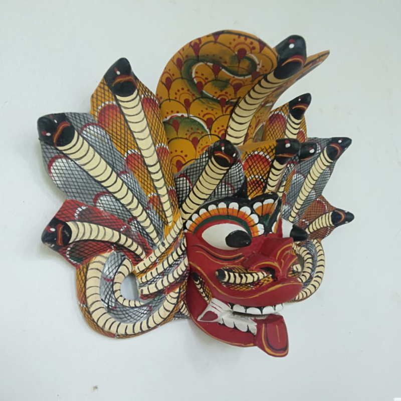 Traditional Sri Lanka Naga Raksha mask,King Cobra mask,Sri Lankan Handmade Wood Wall Decor,Traditional cobra Decorative Tiki Mask Home Decor