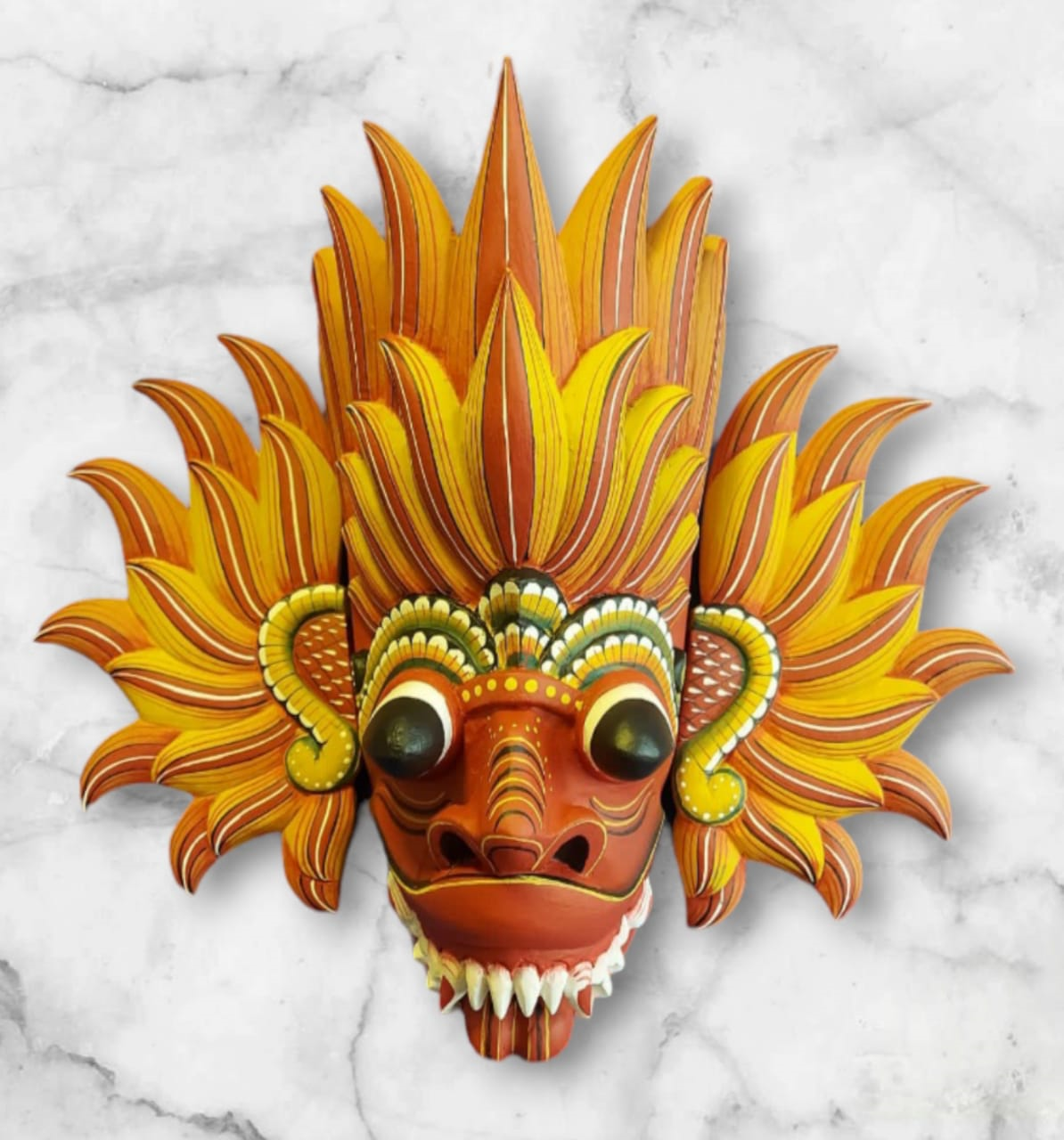 Sri Lankan Traditional Fire Demon Mask 15″