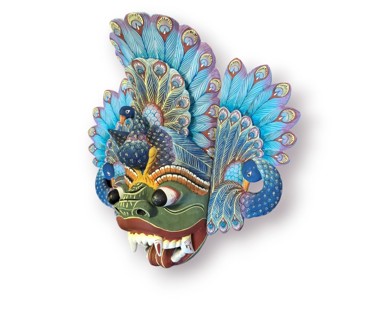 Sri Lankan Traditional Peacock Demon mask / Mayura Raksha mask – Double layer