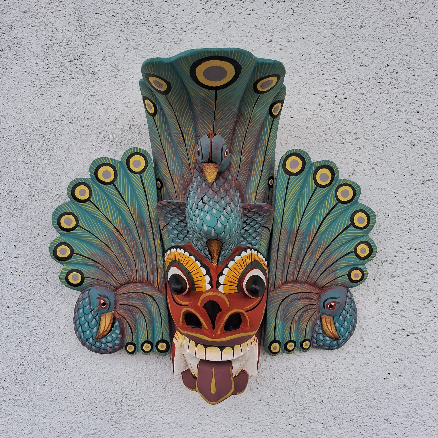 Sri Lankan Traditional Colorful Peacock Mask